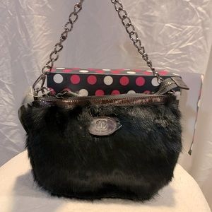 NIB NWT Original Sharif black faux fur purse
